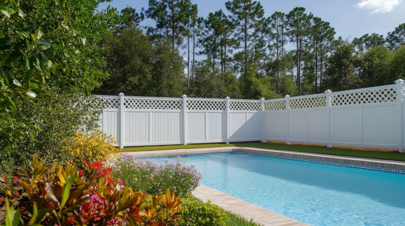 Fence Secured to Pool Deck